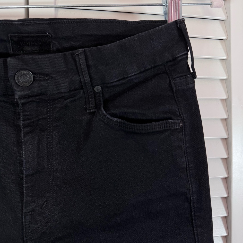Mother The Looker Not Guilty Black Jeans Mid Rise Skinny Size 28 - Picture 9 of 13